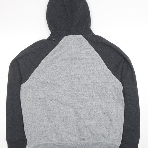 CampusCrew Mens Grey Hoodie Waldorf Warriors L Pullover Cotton Blend