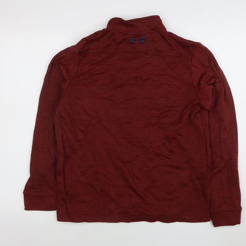 Under Armour Womens Red 1/4 Zip Loose Fit Sweatshirt Size L