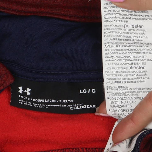 Under Armour Womens Red 1/4 Zip Loose Fit Sweatshirt Size L