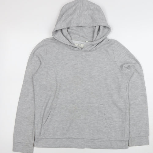 FatFace Women Grey Marl Pullover Hoodie UK 10 Cotton Blend
