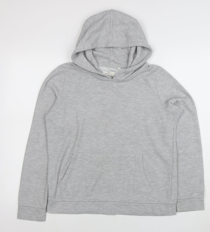 FatFace Women Grey Marl Pullover Hoodie UK 10 Cotton Blend