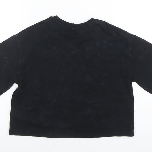 Marks and Spencer Girls Black Kansas City Chiefs Cropped T-Shirt 7 Years