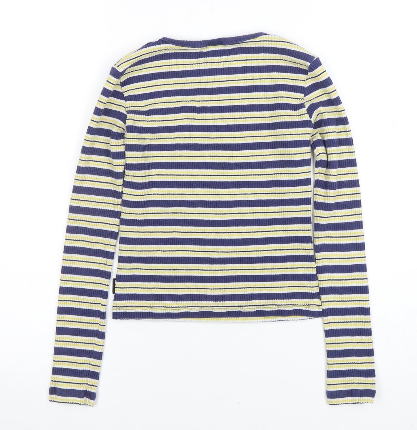 Minga London Women's Blue Striped Long Sleeve Slim Fit T-Shirt Size S