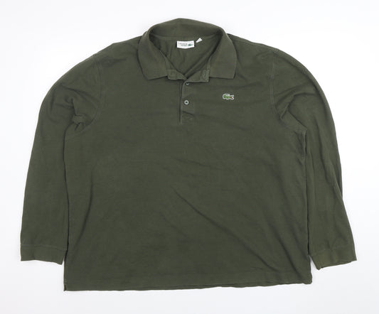Lacoste Sport Men's Green 3XL Long Sleeve Cotton Polo Shirt