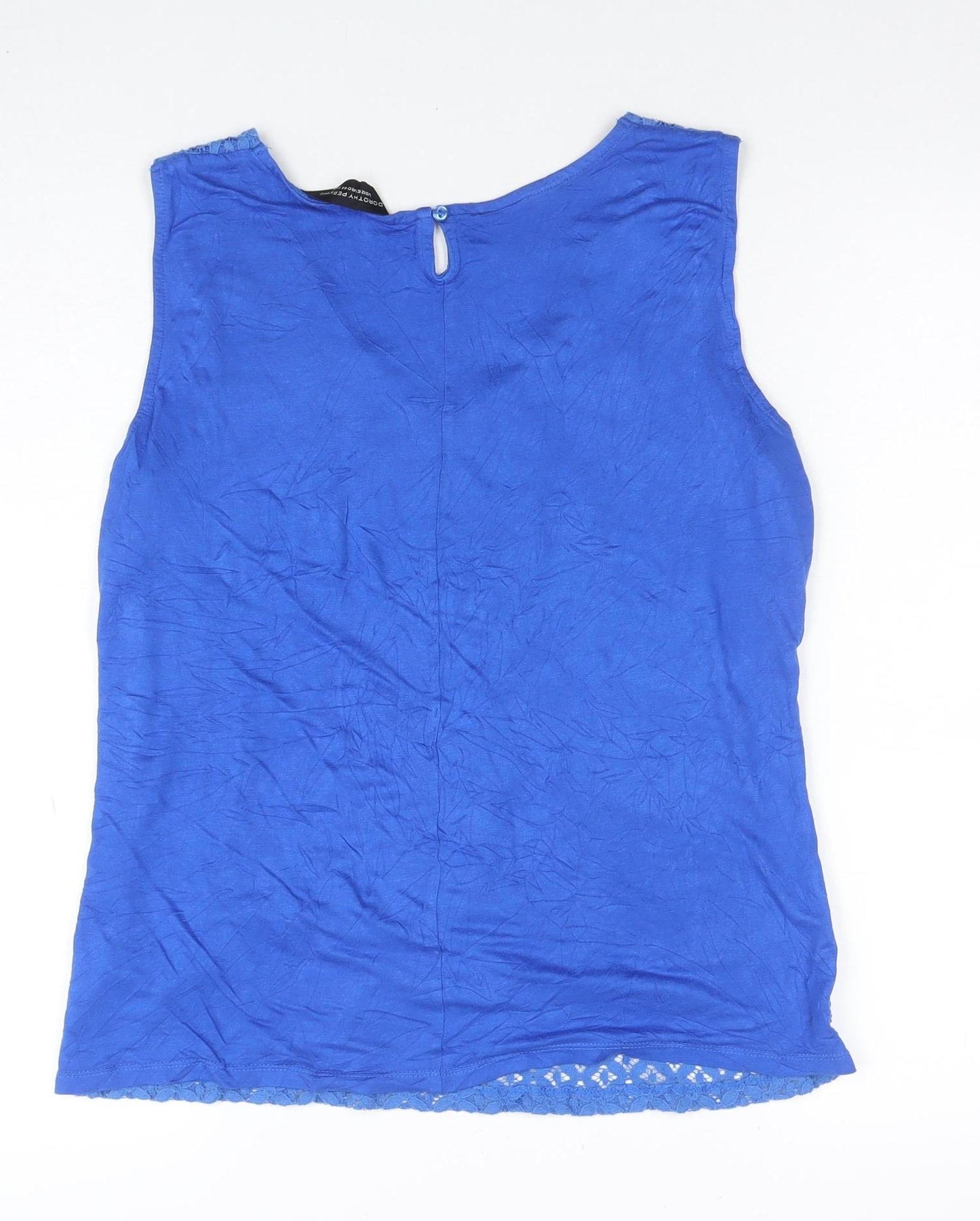 Dorothy Perkins Women's Blue Lace Sleeveless V-Neck Blouse Size 16