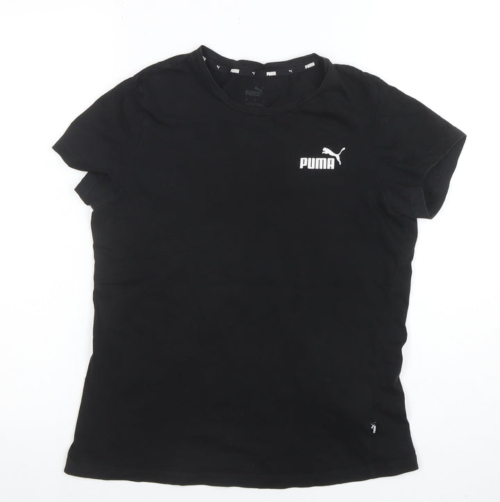 Puma Women's Black Crew Neck Short Sleeve Cotton T-Shirt Size M