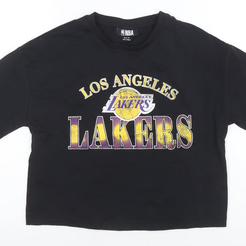 NBA Women Black Los Angeles Lakers Cotton T-Shirt M Short Sleeve