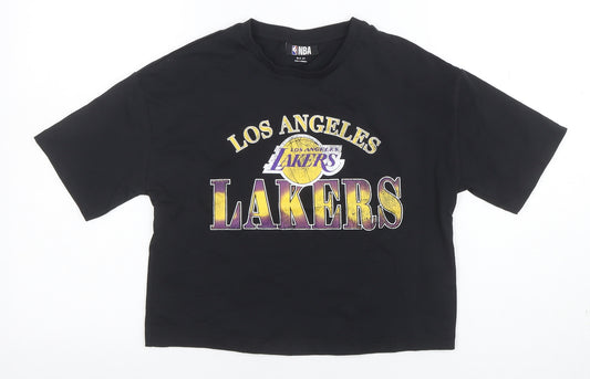 NBA Women Black Los Angeles Lakers Cotton T-Shirt M Short Sleeve