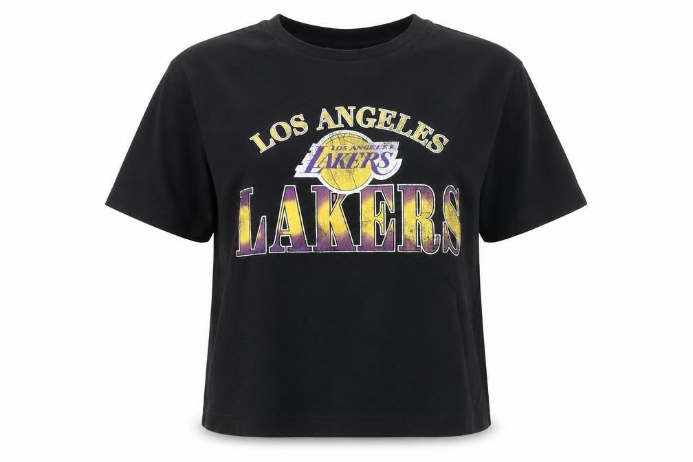NBA Women Black Los Angeles Lakers Cotton T-Shirt M Short Sleeve