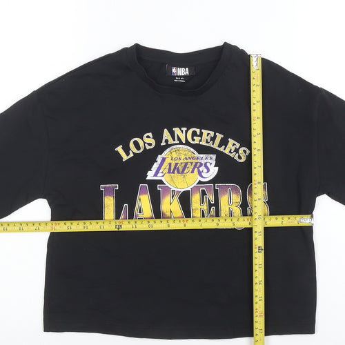 NBA Women Black Los Angeles Lakers Cotton T-Shirt M Short Sleeve