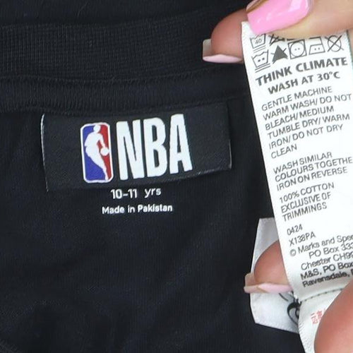 NBA Women Black Los Angeles Lakers Cotton T-Shirt M Short Sleeve