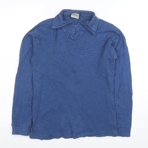 Trespass Boys Blue 15-16 Years 1/4 Zip Hoodie - 100% Cotton Long Sleeve