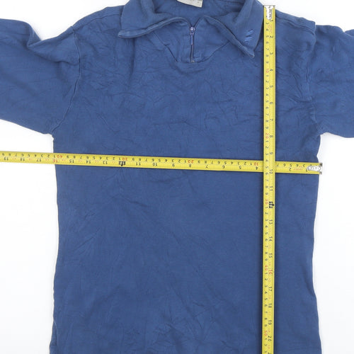 Trespass Boys Blue 15-16 Years 1/4 Zip Hoodie - 100% Cotton Long Sleeve