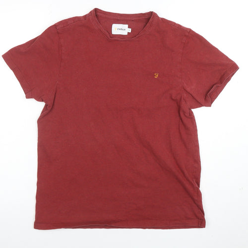 Farah Men's Red Crew Neck Short Sleeve Cotton T-Shirt M