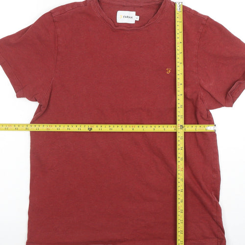 Farah Men's Red Crew Neck Short Sleeve Cotton T-Shirt M