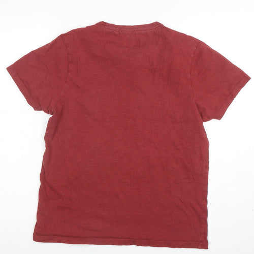 Farah Men's Red Crew Neck Short Sleeve Cotton T-Shirt M