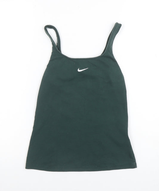 Nike Women Green Slim Fit Camisole Tank Top S