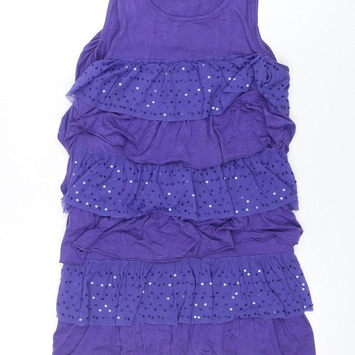 LIMITED COLLECTION Girls Purple Sequin Ruffle Tank Dress 11-12 Years