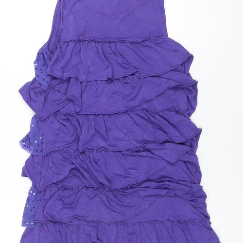 LIMITED COLLECTION Girls Purple Sequin Ruffle Tank Dress 11-12 Years