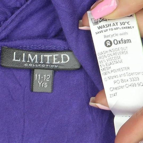 LIMITED COLLECTION Girls Purple Sequin Ruffle Tank Dress 11-12 Years