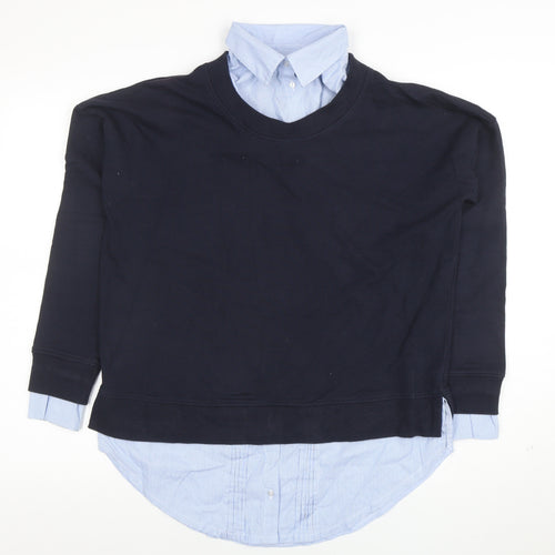 Next Women's Blue Collared Layered Pullover Jumper Size 12