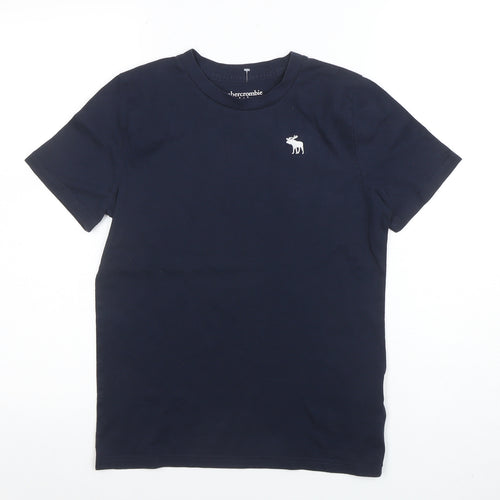 Abercrombie Kids Boys Blue 13-14 Years Cotton Logo Short Sleeve T-Shirt