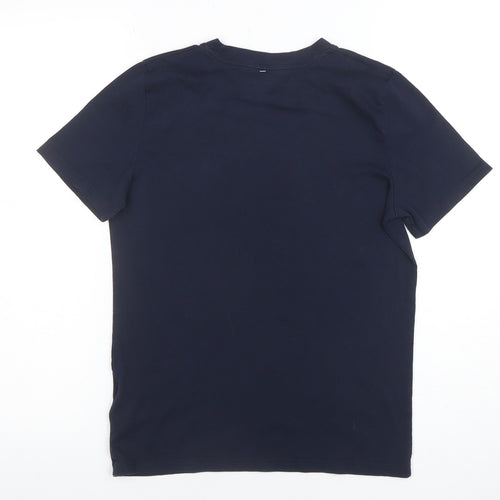 Abercrombie Kids Boys Blue 13-14 Years Cotton Logo Short Sleeve T-Shirt