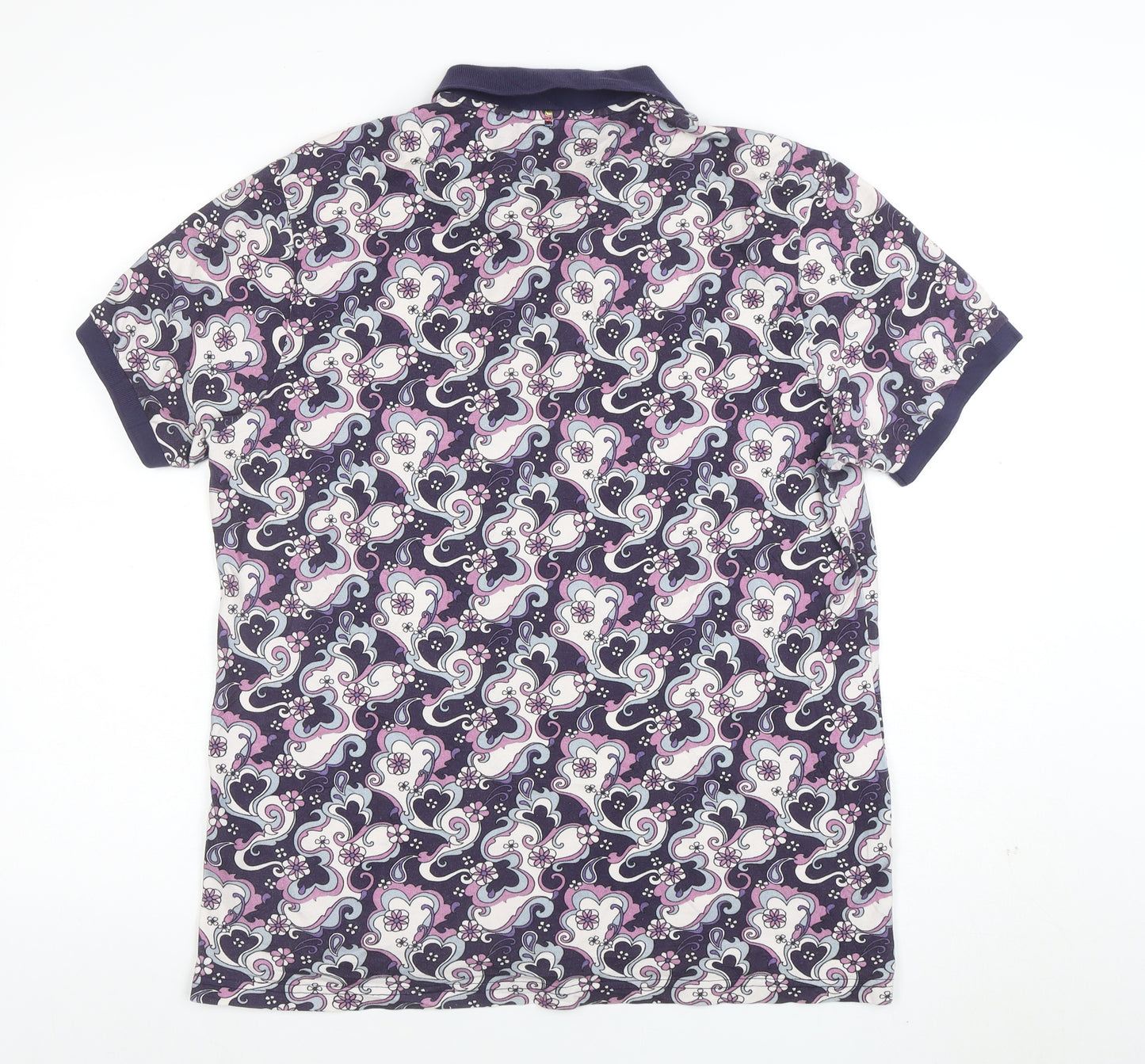 Pretty Green Men's Multicoloured L Retro Floral Cotton Polo