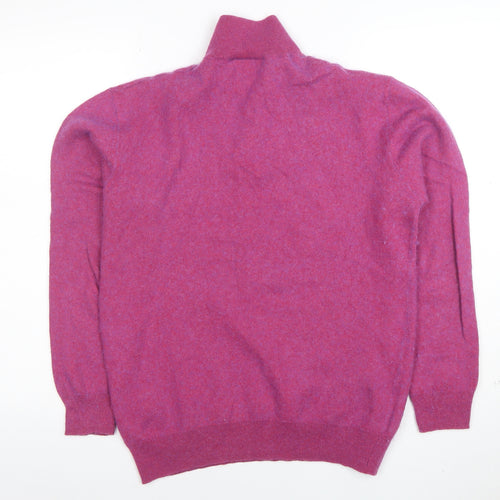 Brook Taverner Men's Pink 1/2 Zip Merino Wool Cotton Jumper M