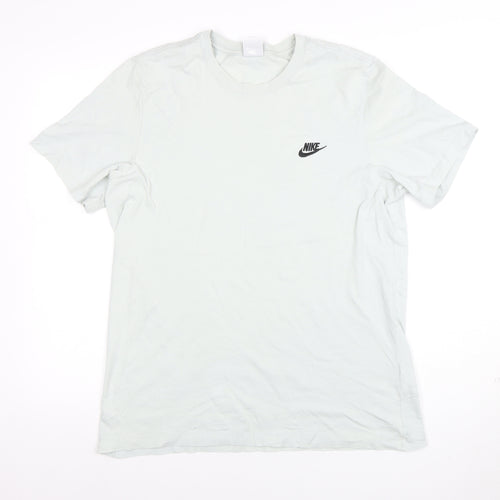 Nike Men's Light Grey Cotton Short Sleeve Crew Neck T-Shirt Size L
