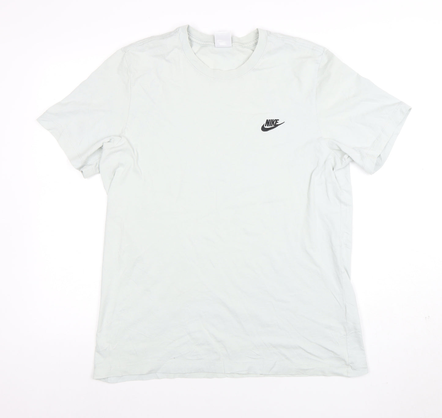 Nike Men's Light Grey Cotton Short Sleeve Crew Neck T-Shirt Size L