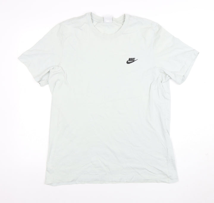 Nike Men's Light Grey Cotton Short Sleeve Crew Neck T-Shirt Size L