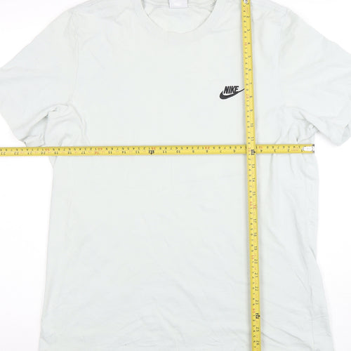 Nike Men's Light Grey Cotton Short Sleeve Crew Neck T-Shirt Size L