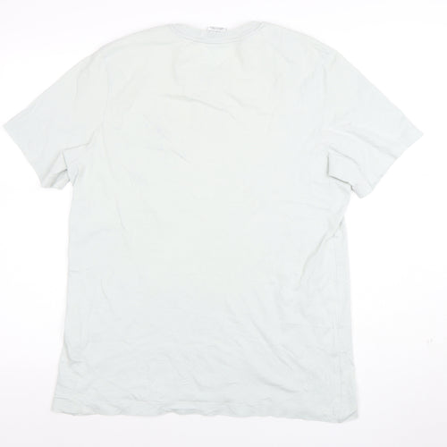 Nike Men's Light Grey Cotton Short Sleeve Crew Neck T-Shirt Size L