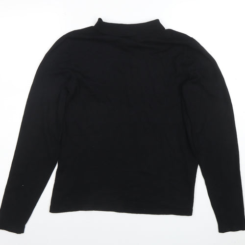 Warehouse Women's Black Collared Long Sleeve Knit Jumper Size 14