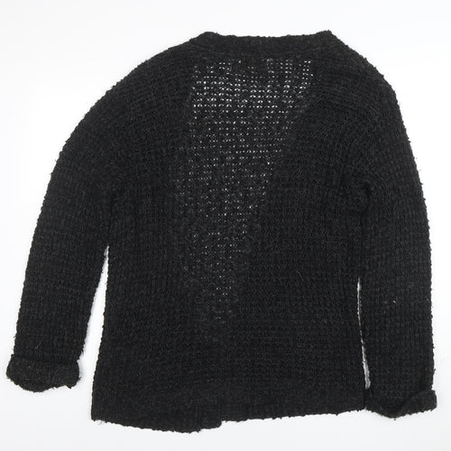 Pins and Needles Womens Black XS Open-Knit Long Sleeve Cardigan