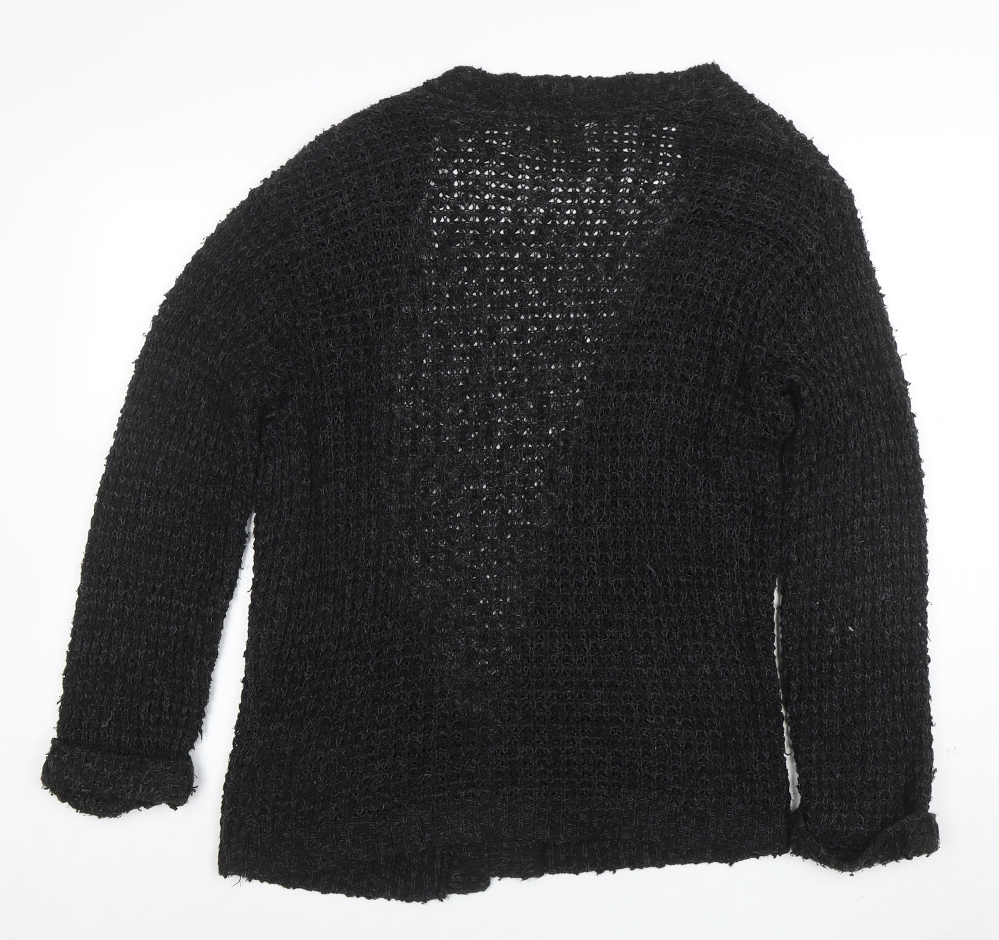 Pins and Needles Womens Black XS Open-Knit Long Sleeve Cardigan