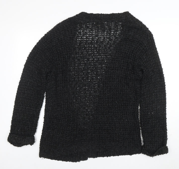 Pins and Needles Womens Black XS Open-Knit Long Sleeve Cardigan