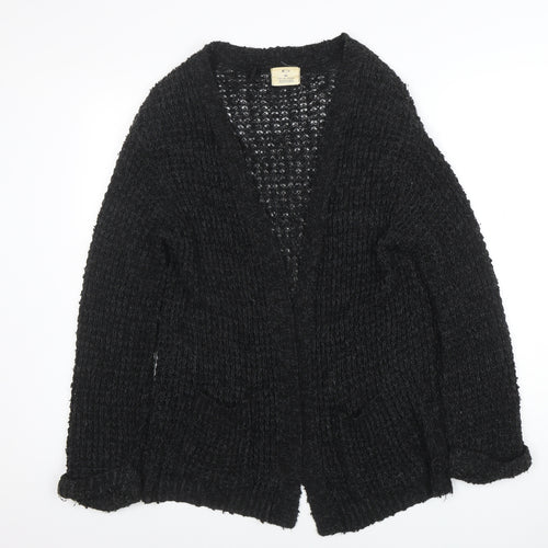 Pins and Needles Womens Black XS Open-Knit Long Sleeve Cardigan