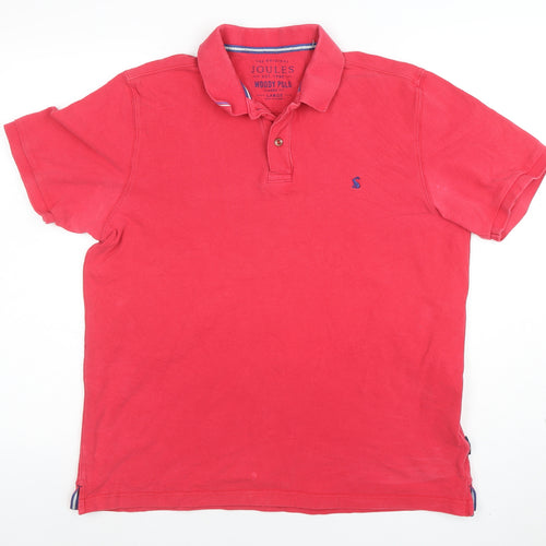 Joules Men's Red Woody Classic Fit Polo Shirt Size L