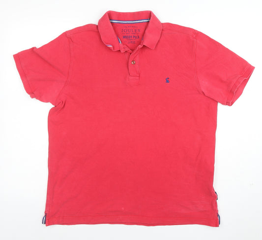 Joules Men's Red Woody Classic Fit Polo Shirt Size L