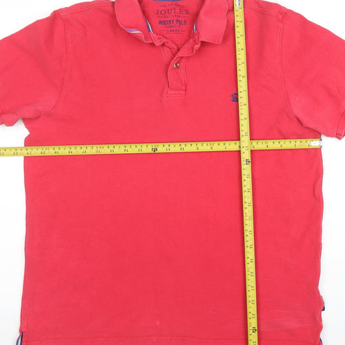 Joules Men's Red Woody Classic Fit Polo Shirt Size L