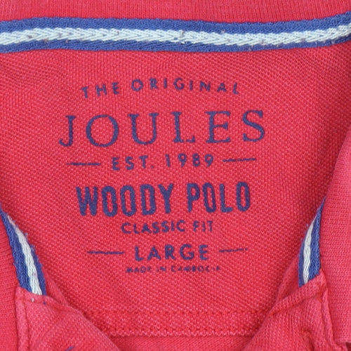 Joules Men's Red Woody Classic Fit Polo Shirt Size L