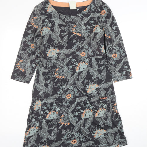 White Stuff Women's Blue Floral Jersey Shift Dress Size 10
