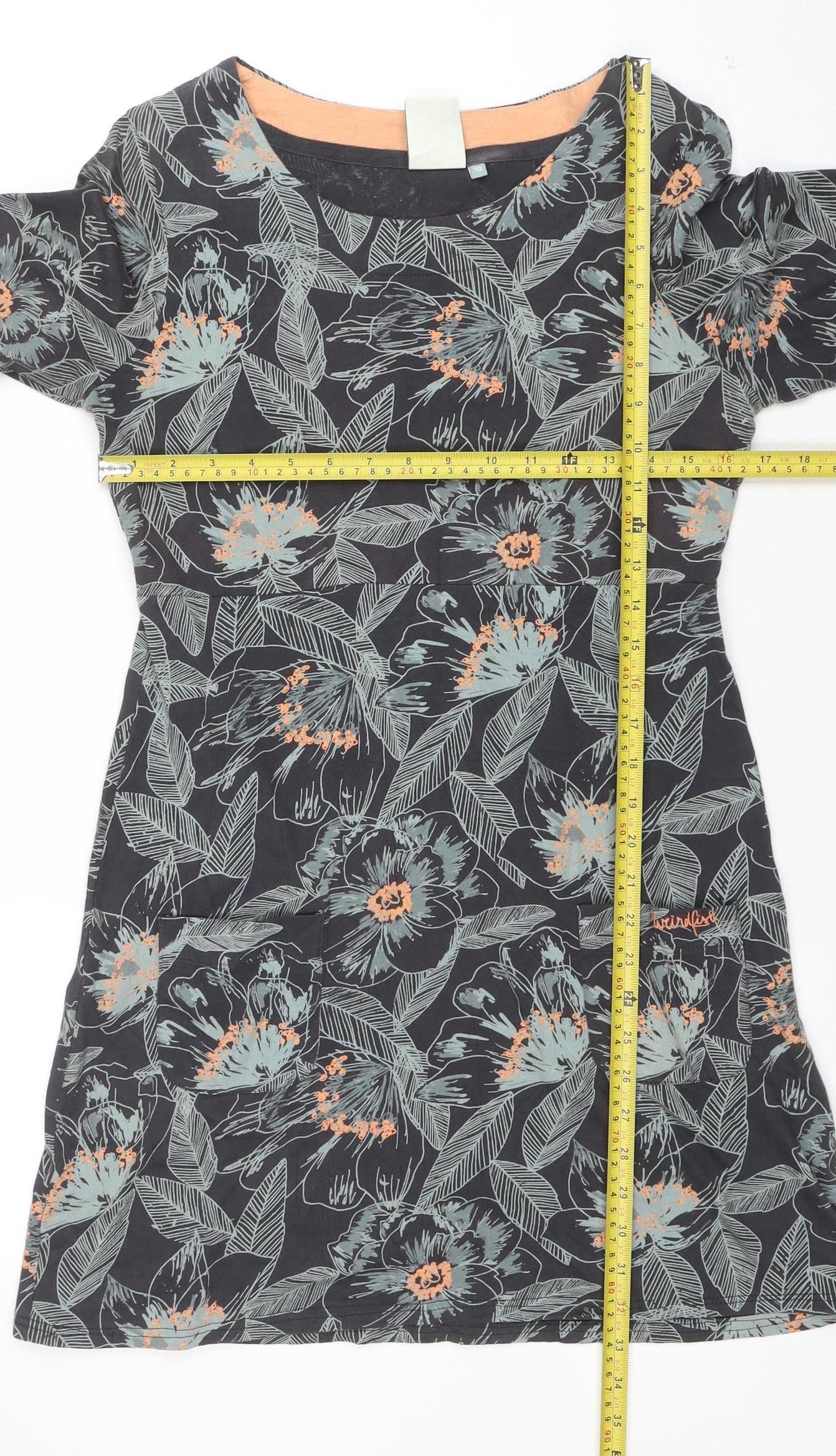 White Stuff Women's Blue Floral Jersey Shift Dress Size 10