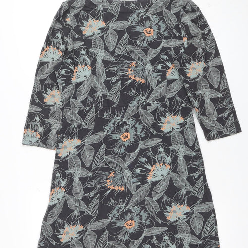White Stuff Women's Blue Floral Jersey Shift Dress Size 10