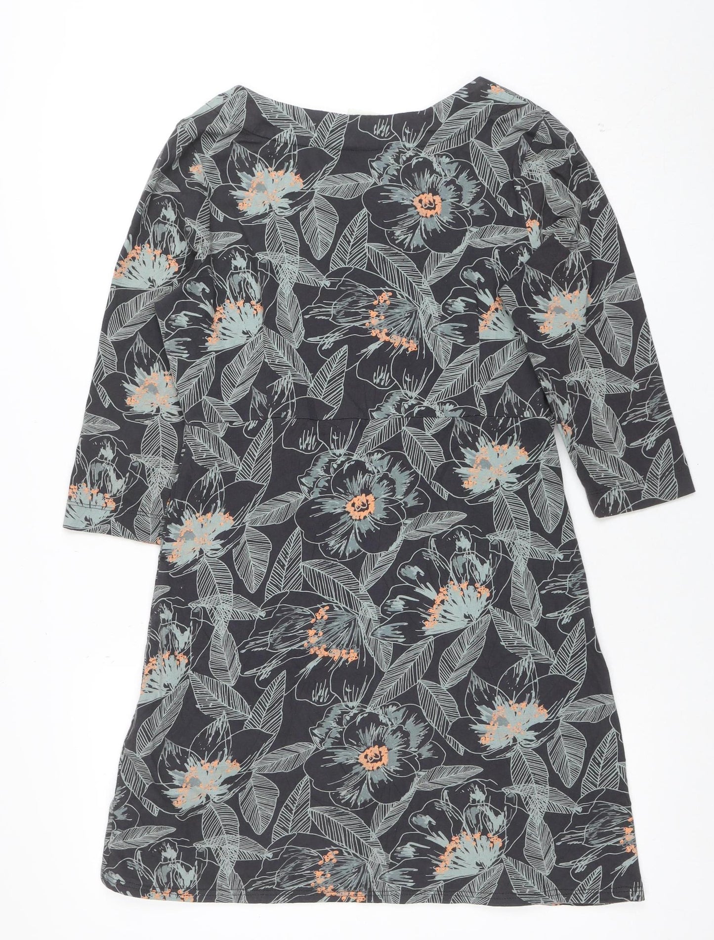 White Stuff Women's Blue Floral Jersey Shift Dress Size 10
