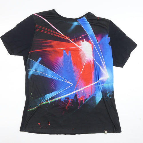 Pretty Green Men's Black Large Graphic Print T-Shirt