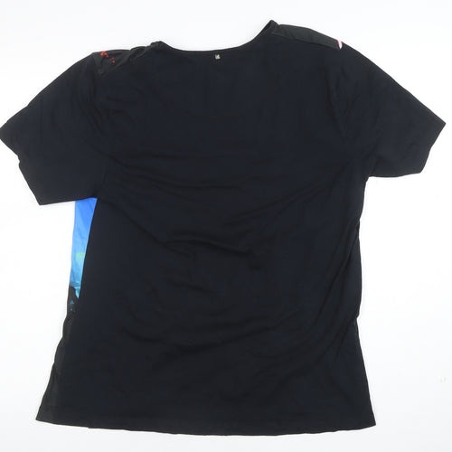 Pretty Green Men's Black Large Graphic Print T-Shirt