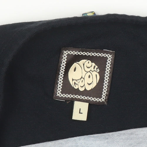 Pretty Green Men's Black Large Graphic Print T-Shirt